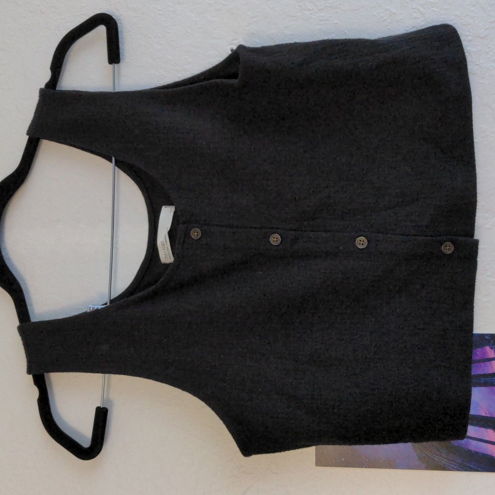 OAK + FORT Black Button-up Tank Top